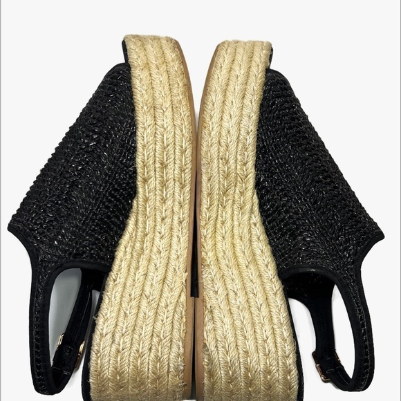 Steven by Steve Madden Jute Platform Open Toe Black Rose Gold Buckle size 11 - Picture 4 of 9